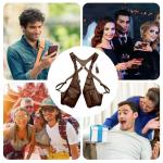 Gkumgwo Anti-Diebstahl-Geschirr aus Leder – verstellbares Geschirr, Geldbörse, mittelalterliches Retro, Handy-Tasche für Männer und Frauen, verstellbarer PU-Lederriemen, Brief
