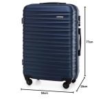 WITTCHEN Reiskoffer, hand, cabine, rolkoffer, harde schaal, donkerblauw, Kofferset 3-delig.