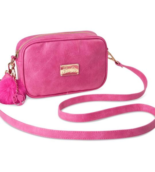 Barbie Schoudertas voor meisjes met afneembare riem, binnenvak en rits - geschenken, roze