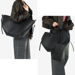 GSenhui Tote Bag handtas voor dames, schoudertas, grote shoppertas, PU-leer, schoudertas met portemonnee, hengseltas, grote draagtas voor boodschappen, cadeau, kantoor, L1-zwart