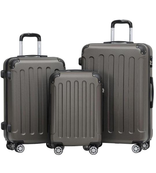 BEIBYE Harde koffer, trolleykoffer, rolkoffer, reiskoffer, handbagage, 4 wielen, M/L/XL, coffee