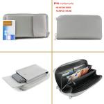 - P06 - ital. Dames schoudertas portemonnee mobiele telefoon tas leer, grafietgrijs, Small