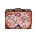 Birendy KD 1288 koffer, kofferset, houten kist met fijn kunstleer overtrokken maat XL (36cm B x 25cm D x 12cm H)