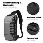 FANDARE Diefstalbeveiliging, borsttas, slingrugzak, casual dagrugzak met USB, voor heren en dames, schoudertas, voor outdoor, sport, wandelen, fietsen, reizen, waterdicht polyester