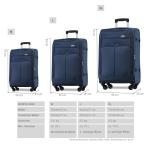 BEIBYE Reiskoffer met 4 wielen, stoffen koffer, handbagage, kinderbagage, koffer, trolley, set van XL-L-M, blauw, Zacht