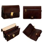 Leren Clutch Portemonnee - Klassieke Kleine Tas - Polstas Voor Heren