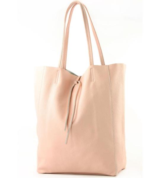 Modamoda T163 Shopper, tas, van leer, groot, met binnenvak, Large