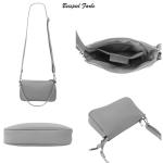 Jennie G323 Echt lederen schoudertas handtas clutch kleine tas avondtas 23x13cm, zwart, Small