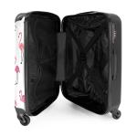 NoBoringSuitcases.com Kinderkoffer, handbagage, harde koffer met TSA-slot, jongens en meisjes, trolley, reiskoffer, draagtas, rolkoffer, klein of middelgroot, 38 flamingo-patronen,