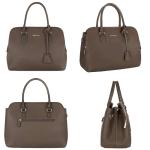 - Dames Bugatti Handtas Draagtas - Shopper Tote PU Leer Schoudertas - Veel Zakken Vakken Rits Crossbodytas - Vrouwen Meisje Tassen - Mode Stad Werk - Taupe Bruin
