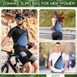 ZOMAKE Borstzak Sling Bag voor heren, diefstalbestendig, crossbody bag voor mannen en vrouwen, schoudertas voor outdoor, fietsen, reizen, wandelen