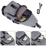 Sling Bag met USB-Oplading, Borsttas met Verstelbare Riem, Multi-Pocket Crossbody Borst Tas, Wandelen Casual Outdoor Borstzak voor Heren