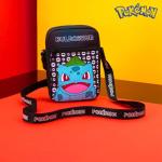 Schoudertas Cross-Body Bag voor Kinderen - Verstelbare Riem Kids Pikachu Kleine Reistas - Gamer Gifts, Zwarte Bulbasaur, Eén maat