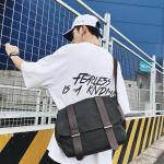 Heren Canvas Schoudertas Schoudertas Schouders Pu Leer Crossbody Vrije Tijd Man Reistassen Casual Fashion Mannentas Cross Body A (B)