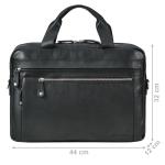 Moderne vintage schoudertas heren leer groot 'Boston' - ideaal als 14-15,6 inch laptoptas aktetas met laptopvak leren schoudertas echt leer, zwart, Large