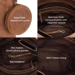 Schoudertas Siena, schoudertas van leer, handtas voor vrouwen, camel, Crossbody