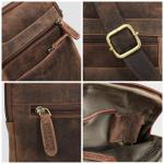LEABAGS Lederen schoudertas voor dames en heren, messenger bag met schouderriem, schoudertas, werktas, draagtas, handtas, echt leren tas, vintage roodbruin, Vintage roodbruin, Bohe