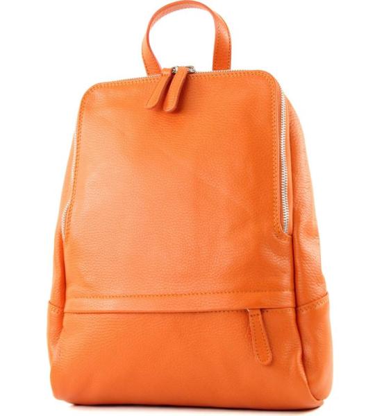 Modamoda.de T138 Italiaanse damesrugzak van leer, oranje, Medium