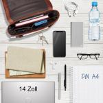 Kansas Schoudertas voor heren, vintage, leren tas, 13-14 inch, laptoptas, echt leer, middelgroot, DIN A4, messenger bag voor mannen, Roma Cognac bruin, Large