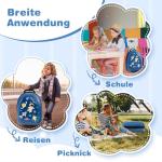 DREAMADE 2-delige kinderkoffer & rugzak, kinderkofferset, kindertrolley, handbagage, reisbagage, harde koffer voor kinderen, Blauw-astronaut, kinderkoffer