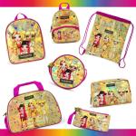 Rainbow High Handtas Meisje met Regenboog Poppen - Gouden Schoudertas Kind met Paarse Details - Stijlvolle Ronde Tas Kinderen Kleuterschool met Glitter Holografische Achtergrond - 
