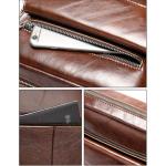 CHDWEY Umhängetaschen für Herren Leder männliche Crossbody Bag Business Leder Männer Messenger Bag Vintage Männer Große Tasche Reißverschluss Schulterhandtaschen(Bruin)