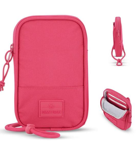 Josh Schoudertas voor heren en dames, kleine telefoontas voor festival, concerten en vakantie, klein en plat, waterafstotend, roze, One size