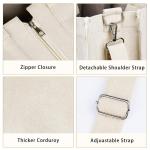 Corduroy schoudertas voor dames met ritssluiting, casual, esthetische handtas, schoudertas, tote crossbody tas, afneembare schouderriem, shopper voor school, werk, dagelijks gebrui