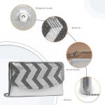 Mini Crossbody Tas Voor Vrouwen Clutch Chain Schoudertas Avondfeest Glanzende Pailletten, Zilver, Medium