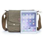 30624 Vintage Canvas Messenger Bag Heren Schoudertas, legergroen, 28 cm