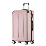 BEIBYE Koffer met harde schaal, trolley, rolkoffer, reiskoffer, veiligheid, cijferslot, dubbele wielen, ABS-materiaal, handbagage, 4 wielen, M-L-XL-set, roze goud