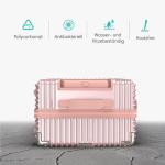 Voyagoux Koffer handbagage - harde koffer groot, TSA-slot, ABS, 4 x 360° wielen, robuust en lichtgewicht, roze goud