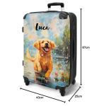 NoBoringSuitcases.com Kinderkoffer, handbagage, harde koffer met TSA-slot, jongens en meisjes, trolley, reiskoffer, draagtas, rolkoffer, klein of middelgroot, 32 Hond in Kleurrijk 