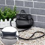 PU Lederen Messenger Kinderen Tas, Crossbody Tas met Strik, Meisjes Handtas met Strik, voor Feest, Winkelen, Fotografie, Performance (Zwart)