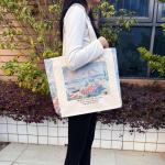Draagtas, Draagtassen Dames, Boodschappentas, Schoudertas Stoffen Tas, Katoenen Tas, Jute Tas, Met Vintage Print, Canvas Tote Bag om te winkelen School