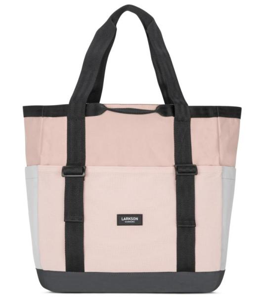 Smilla Strandtas met ritssluiting voor dames en heren, gezinsvakantie, sport, zwemmen, boodschappentas van gerecycled PET, waterafstotend, Roos Grijs, Eén maat