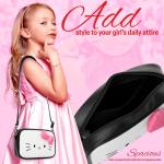 Hello Kitty Schoudertas met afneembare riem, binnenvak en ritssluiting, cadeaus voor meisjes, wit