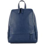 - T138 - Italiaanse damesrugzak van leer, blauw, Medium
