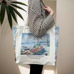 Draagtas, Draagtassen Dames, Boodschappentas, Schoudertas Stoffen Tas, Katoenen Tas, Jute Tas, Met Vintage Print, Canvas Tote Bag om te winkelen School