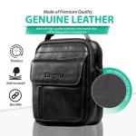 hengwin Lederen schoudertas voor heren, kleine schoudertas voor mannen, zakelijke tas, messenger bag, polstas, mobiele telefoon, riemtas, reistas met riem lus
