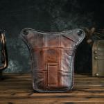 Waterdichte motortas dik leer heren ontwerp casual koffie klassieke schoudertas reizen fanny taille riem pak been tas (kleur 7)