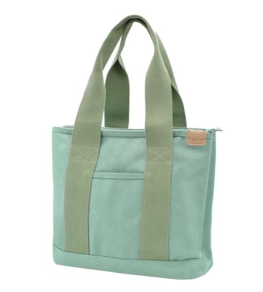 Middelgrote handtas voor dames, canvas, tas, schoudertas, shopper voor boeken, dagelijks gebruik, werk, groen, M(33cmx30cmx16cm)