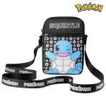 Schoudertas Cross-Body Bag voor Kinderen - Verstelbare Riem Kids Pikachu Kleine Reistas - Gamer Gifts, Zwarte Squirtle, Eén maat