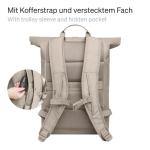 Rugzak Rolltop 2.0 Lite van Ocean Impact plastic, waterdichte laptoprugzak met uitneembare 15 inch laptoptas, 26 liter vulvolume, rolrugzak, Scallop, Eén Maat