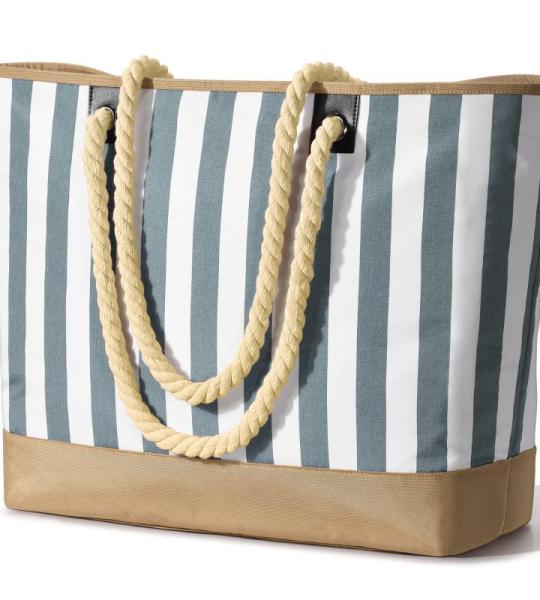 Grote strandtas voor dames, schoudertas, handtas, badtas, XXL, familie, waterdichte zwemtas, draagtas, strandtas met ritssluiting, vakantieaccessoires, donkergrijs, XX-Large, Utili