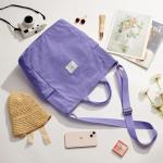 Corduroy Hobo Bag Totes Tas Handtas Crossbody Tas Grote Capaciteit Schoudertassen met Rits voor Vrouwen Dames Meisjes School, College, Winkelen, Werk, Violet
