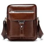 CHDWEY Umhängetaschen für Herren Leder männliche Crossbody Bag Business Leder Männer Messenger Bag Vintage Männer Große Tasche Reißverschluss Schulterhandtaschen(Bruin)
