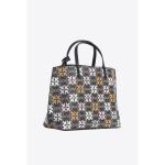Carrie Shopper Classic PVC logo-print, tas voor dames, ZM7Q_zwart/bruin/wit. Antiek Go, Zm7q_zwart/bruin/wit. Antiek Go