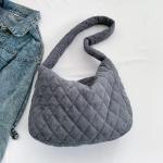 Schoudertas voor dames, handtas, corduroy tassen, grote shopper, tote bag, schoudertas, casual crossbody tas voor school, kantoor, werk, reizen, uitstapjes, winkelen, 01-Grijs, Lar