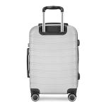 Andreas Dell Premium reiskoffer, 4 wielen, hardshell, trolley, koffer, licht en stabiel, TSA-slot, uitbreidbaar, grote inhoud, perfect voor vakantie en zakenreizen, zilver, 4 tweel